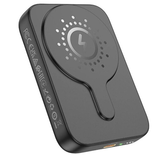 Павербанк із бездротовою зарядкою Qi 15W Hoco J117 Esteem Magnetic Wireless Fast Charge 2в1 5000mAh 20W,Білий