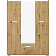 Шафа розпашна у спальню з ЛДСП SZF3D2S Рутенія Gerbor Дуб артизан/Німфея альба