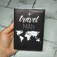 Обложка для загранпаспорта Travel man экокожа Passporty