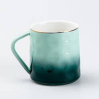 Чашка керамическая 400 мл для чая или кофе Зеленая SvitSmart