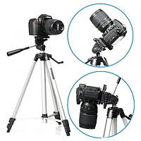 Штатив для камери, телефону, трипод, тринога TriPod 330A 0.50-1.35м, штатив для блогера, для зйомки SvitSmart
