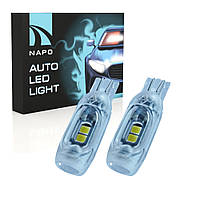 Лампа автомобильная LED T10-3030-5smd-Lens W5W T10 комплект 2 шт цвет свечения синий