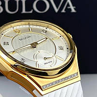 26 бриллиантов Bulova CURV 98R237, непревзойденная точность - 262 кГц, изогнутое сапфировое стекло антиблик