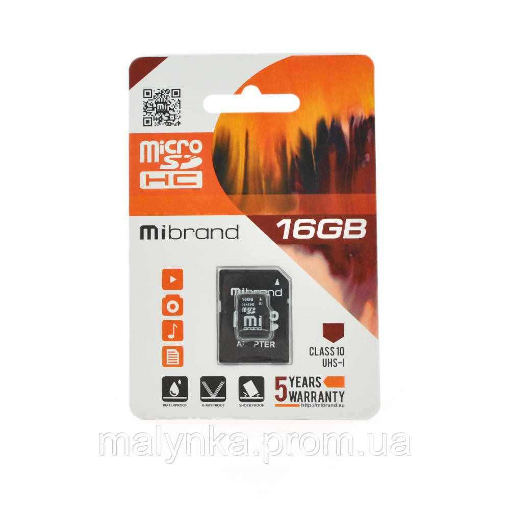 Карта пам'яті Mibrand microSDHC Class 10 UHS-I, 16GB g