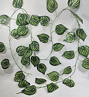 Искусственная мягкая лиана с листьями калатеи зеленая, 2.3м