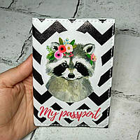 Обкладинка для паспорта екошкіра Єнот Passporty