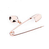 Золота шпилька Сердечко зак00052 Онікс, фото 2