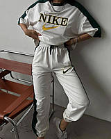 Комплект женский спортивный костюм брюки и футболка белый N girl - white Salex Комплект найк жіночий