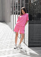 Женский комплект Staff de pink розовые шорты и футболка для девушки стаф. Salex Жіночий комплект Staff de pink