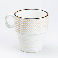 Чашка 350 мл керамическая кружка для кофе чая Бежевая SvitSmart