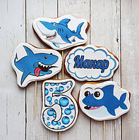 Набор №4 Акула пряники акулы морская тема океан подводный мир фигурки персонажи герои декор торт