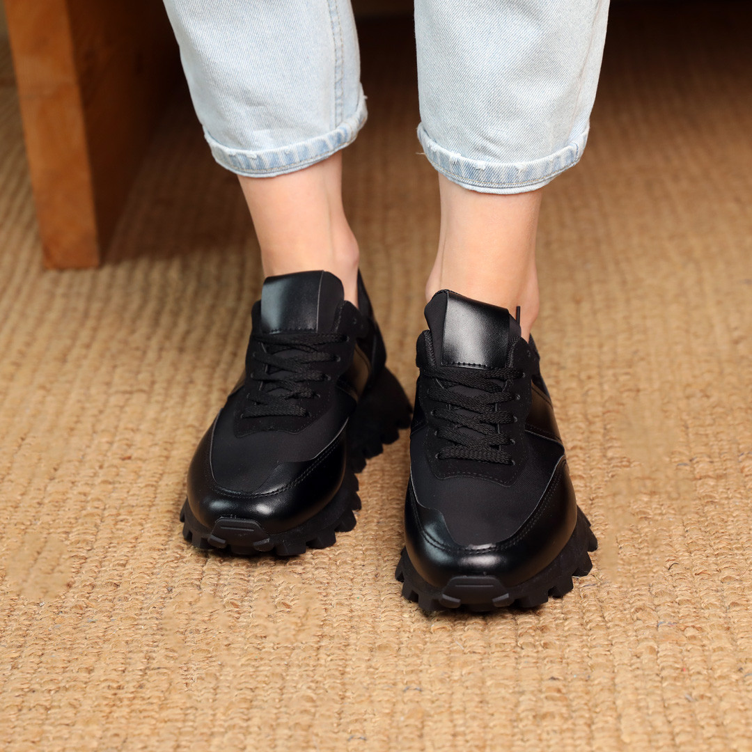 Кроссовки женские черные кроссы спортивные кроссовки для женщин tts Salex Кросівки жіночі чорні кроси - фото 3 - id-p2207323023