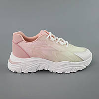 Неймовірно круті спортивні кросівки жіночі Рожеві з великою білою підошвою Salex