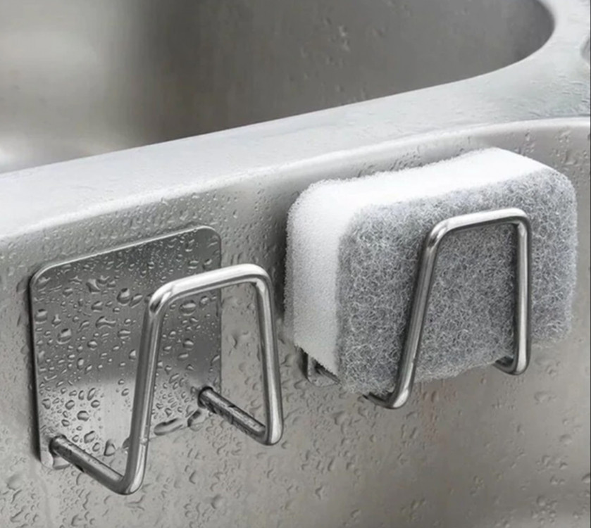 Набір із 2-х тримачів для кухонної губки та дрібниць металеві, фото 1