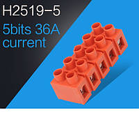 Клеммный блок H2519-5P 36A/660V, материал медь, сечение провода 0.5-6мм2 g