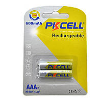 Аккумулятор PKCELL 1.2V AAA 600mAh NiMH Rechargeable Battery, 2 штуки в блистере цена за блистер, Q12 g