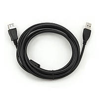 Удлинитель USB 2.0 AM/AF, 3.0m, 1 феррит, черный Пакет Q200 g