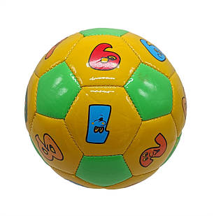 М'яч футбольний дитячий "Цифри" Bambi 2029M розмір № 2, діаметр 14 см Yellow-Green, Time Toys