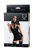 Плаття з чокером Glossy Ivy з матеріалу Wetlook, чорне. DreamShop