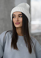 Женская шапка белая зимняя Staff white Salex Жіноча шапка біла зимова Staff white