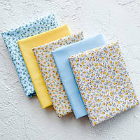 Набор ткани для рукоделия 35*50 см Желто-голубой