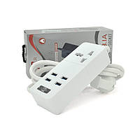 Сетевой фильтр ТВ-Т06, 1 розетка + 4 USB, 2 м, сечение 3х0,75мм, 2500W, White, Box g