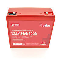 Литий-железо-фосфатный аккумулятор Merlion LiFePO4 12.8V 24AH (181x77x167), 2,9kg для электротранспорта, 5000