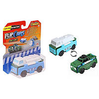 Машинка-трансформер Flip Cars 2 в 1 Городской транспорт, Водовоз и Внедорожный пикап EU463875-13, Land of Toys