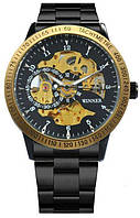 Мужские наручные черные Часы Winner Steel Choko Salex Чоловічий наручний чорний Годинник Winner Steel Choko