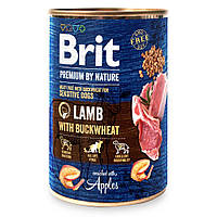 Влажный корм для собак с чувствительным пищеварением Brit Premium By Nature Lamb with Buckwheat 800 г