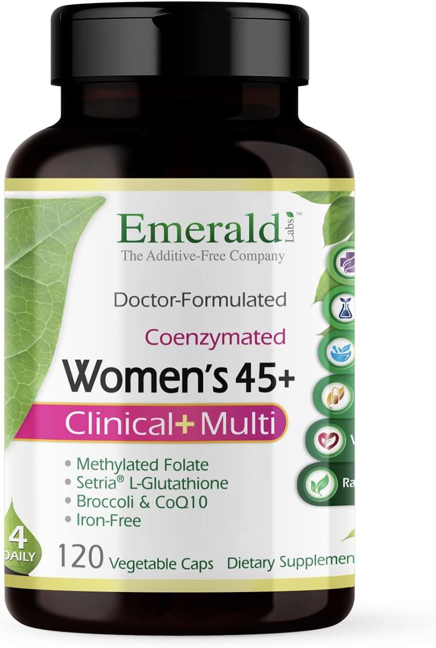 Біодоступні щоденні вітаміни преміумкласу Emerald Labs Women's 45+ Clinical Multi 120 капсул