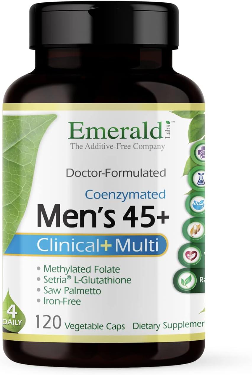 Біодоступні щоденні вітаміни преміумкласу Emerald Labs Men's 45+ Clinical Multi 120 капсул