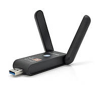 Беспроводной сетевой адаптер Wi-Fi-USB3.0 Merlion LV-UAC15, RTL8812BU, с 2-мя антеннами 10см, 802.11bgn,