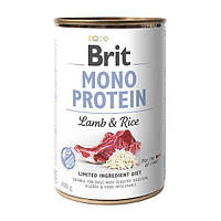 Вологий корм для собак Brit Mono Protein Lamb & Rice 400 г (ягня та рис) g