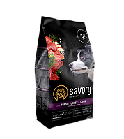Сухой корм для собак средних пород Savory 1 кг (индейка и ягненок) g