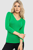 Футболка женская с удлинённым рукавом, цвет зеленый, 186R500