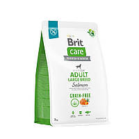 Сухой корм для собак крупных пород Brit Care Dog Grain-free Adult Large Breed беззерновой | (лосось) 3 кг g