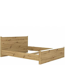 Ліжко двоспальне з ЛДСП LOZ160 Рутенія Gerbor Дуб артизан/Німфея альба (з каркасом, без матраца)