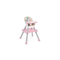 Стульчик для кормления Bambi M 5672-8, трансф, 3в1 (столик, Стульчик для кормления, лего) розовый, Land of
