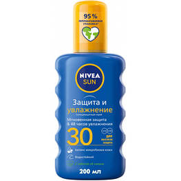 Засіб проти засмаги Nivea Sun спрей Захист і зволоження SPF 30 200 мл (4005900698407)