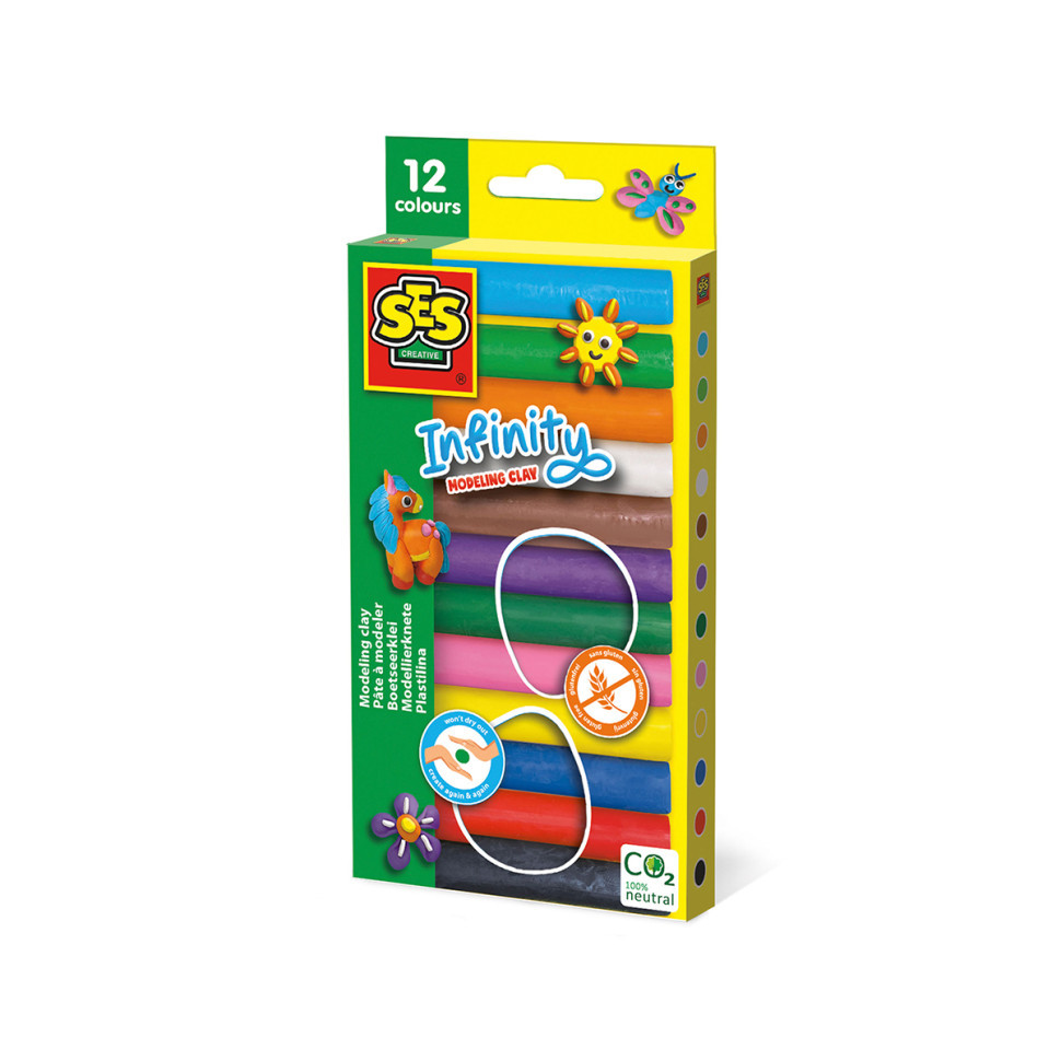 Набір для творчості ВЕСЕЛА ЛІПКА SES Creative 00406S, 12 кольорів, Land of Toys