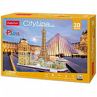 Трехмерная головоломка-конструктор "CITY LINE PARIS" Cubic Fun MC254h, Land of Toys