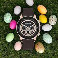 Чоловічий наручний годинник коричневого кольору Quantum HNG550.852
