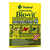 Сухой корм для аквариумных рыб Tropical в хлопьях Bio-Vit 12 г (для травоядных рыб) g