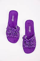 Женские тапочки с текстильным верхом, цвет Фиолетовый, 167R6039