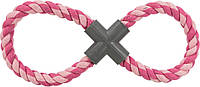 Игрушка для собак Trixie Канат-восьмёрка плетёное с пластиковой крестовиной 35 см (текстиль, цвета в
