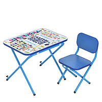 Стол Bambi Алфавит синий, со стульчиком, Land of Toys