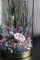 Интерьерная композиция, флорариум в колбе "Цветочная феерия", 20 см. (3607)