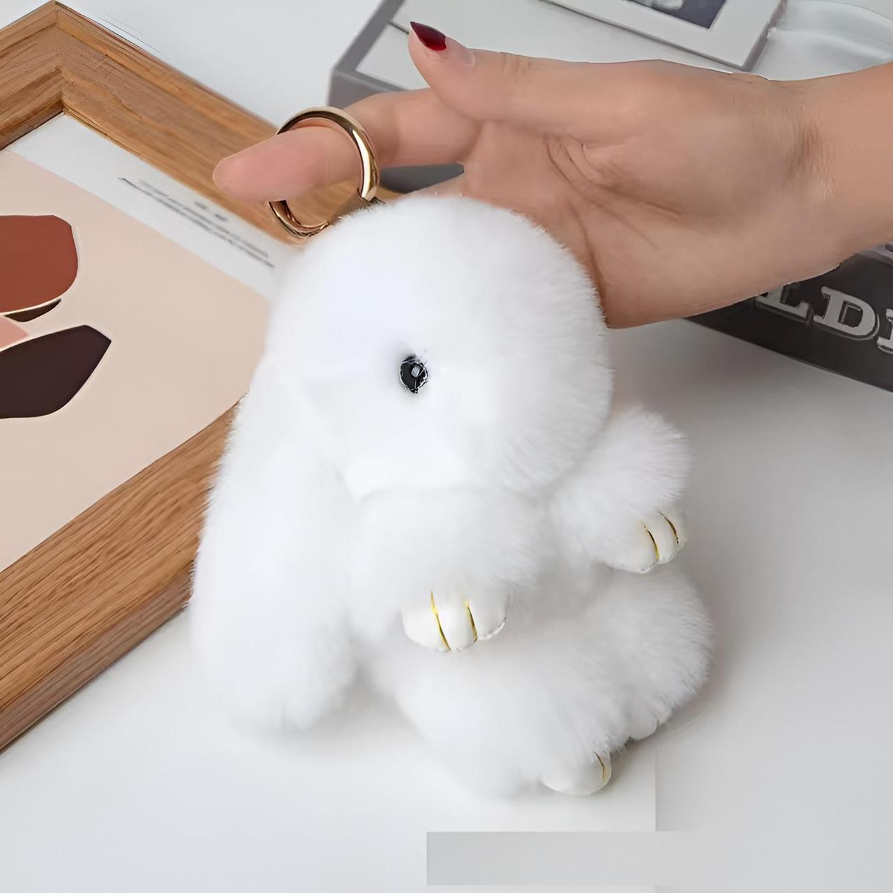 Брелок-іграшка Кролик з штучного хутра 15см білий