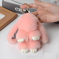 Брелок-іграшка Кролик з штучного хутра 15см пудровий